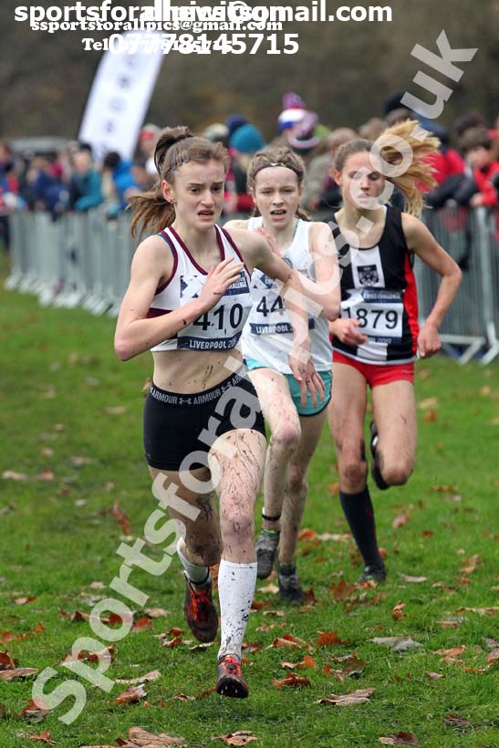 Girls under-15s, 2019 European Cross Country Trials and British Cross Challenge, Sefton Park, Liverpool.  Photo: David T. Hewitson/Sports for All Pics
